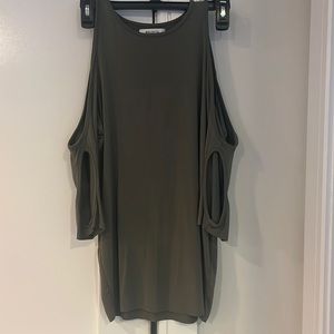 Bailey 44 Sage Green Soft Jersey Double Cold Shoulder Top, Size XS